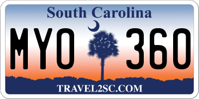 SC license plate MYO360