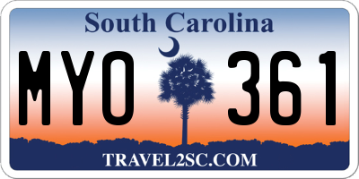 SC license plate MYO361
