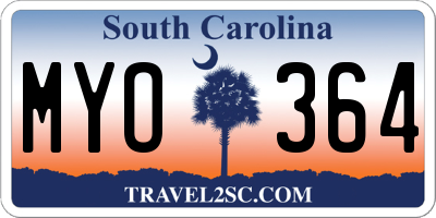 SC license plate MYO364