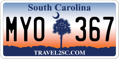SC license plate MYO367