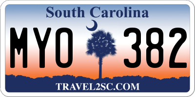 SC license plate MYO382