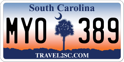 SC license plate MYO389