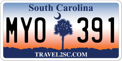 SC license plate MYO391