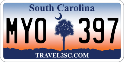 SC license plate MYO397