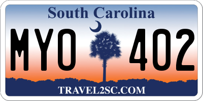 SC license plate MYO402