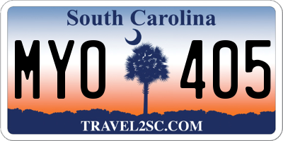 SC license plate MYO405