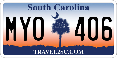 SC license plate MYO406