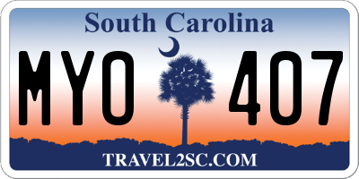 SC license plate MYO407