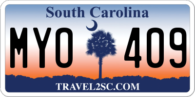 SC license plate MYO409