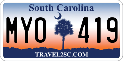 SC license plate MYO419