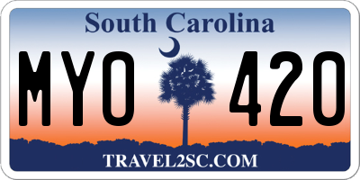 SC license plate MYO420