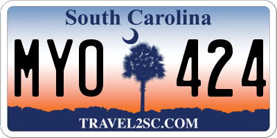 SC license plate MYO424