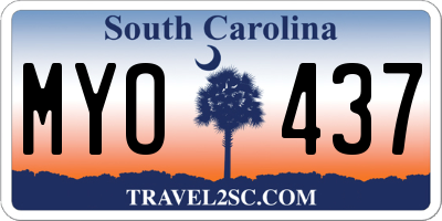 SC license plate MYO437