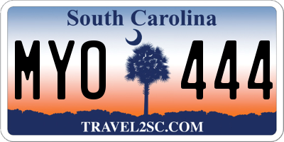SC license plate MYO444