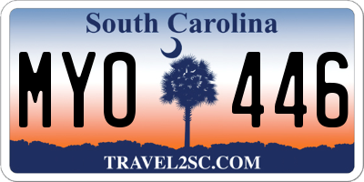 SC license plate MYO446