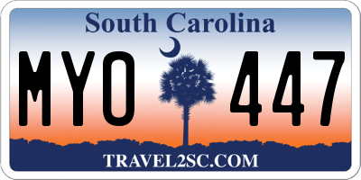 SC license plate MYO447