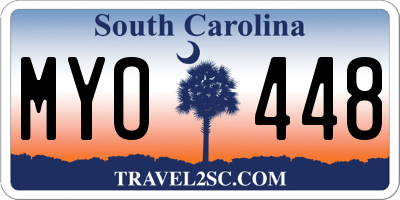 SC license plate MYO448