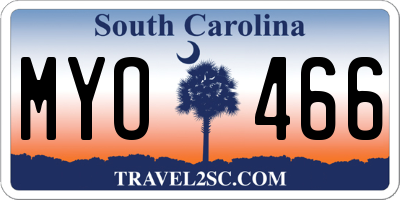 SC license plate MYO466