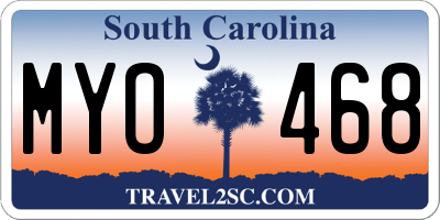 SC license plate MYO468