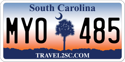 SC license plate MYO485