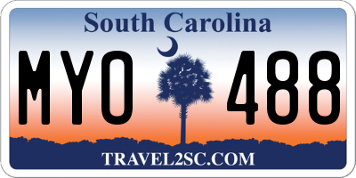 SC license plate MYO488