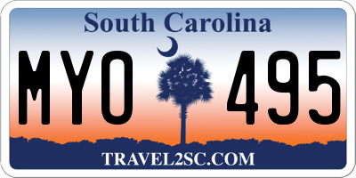 SC license plate MYO495