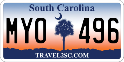 SC license plate MYO496