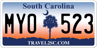 SC license plate MYO523