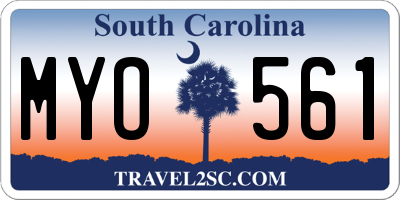 SC license plate MYO561