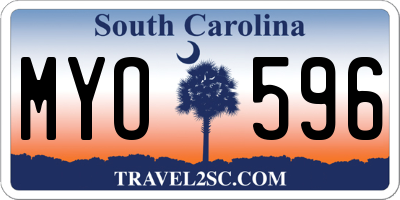 SC license plate MYO596