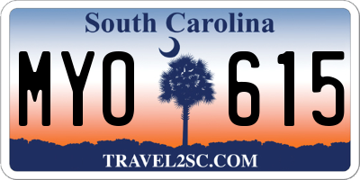 SC license plate MYO615