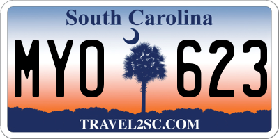 SC license plate MYO623