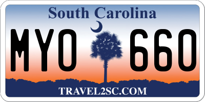 SC license plate MYO660