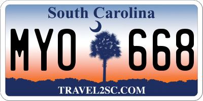 SC license plate MYO668