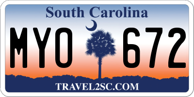 SC license plate MYO672