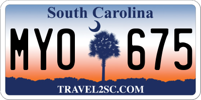 SC license plate MYO675