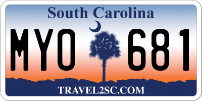 SC license plate MYO681