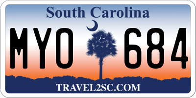 SC license plate MYO684