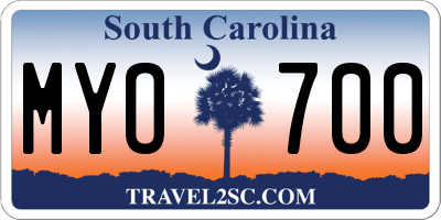 SC license plate MYO700