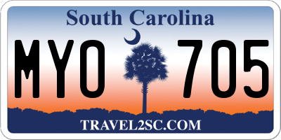 SC license plate MYO705