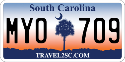 SC license plate MYO709