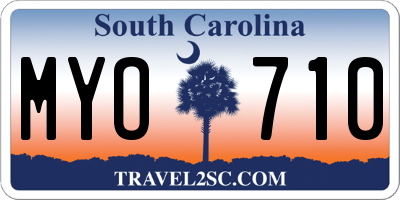 SC license plate MYO710