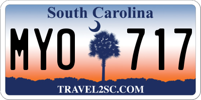 SC license plate MYO717