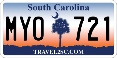 SC license plate MYO721