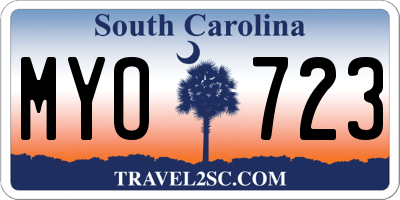 SC license plate MYO723
