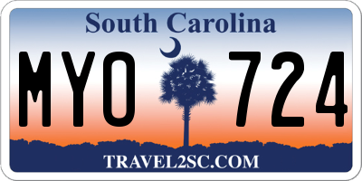 SC license plate MYO724