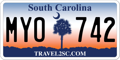 SC license plate MYO742