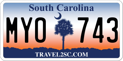 SC license plate MYO743