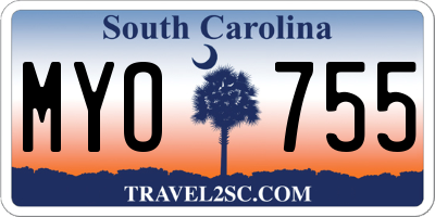 SC license plate MYO755