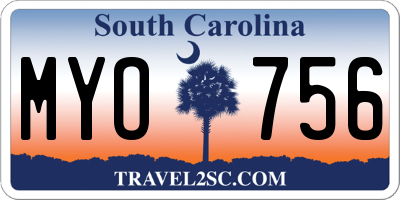 SC license plate MYO756